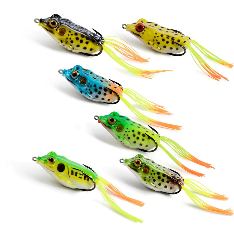 Supertrip Topwater Frog Crankbait Tackle Crank Bait Bass Soft Swimbait Lures Crankbaits Baits Hard Bait Fishing Lures Color 6pcs - Image 1